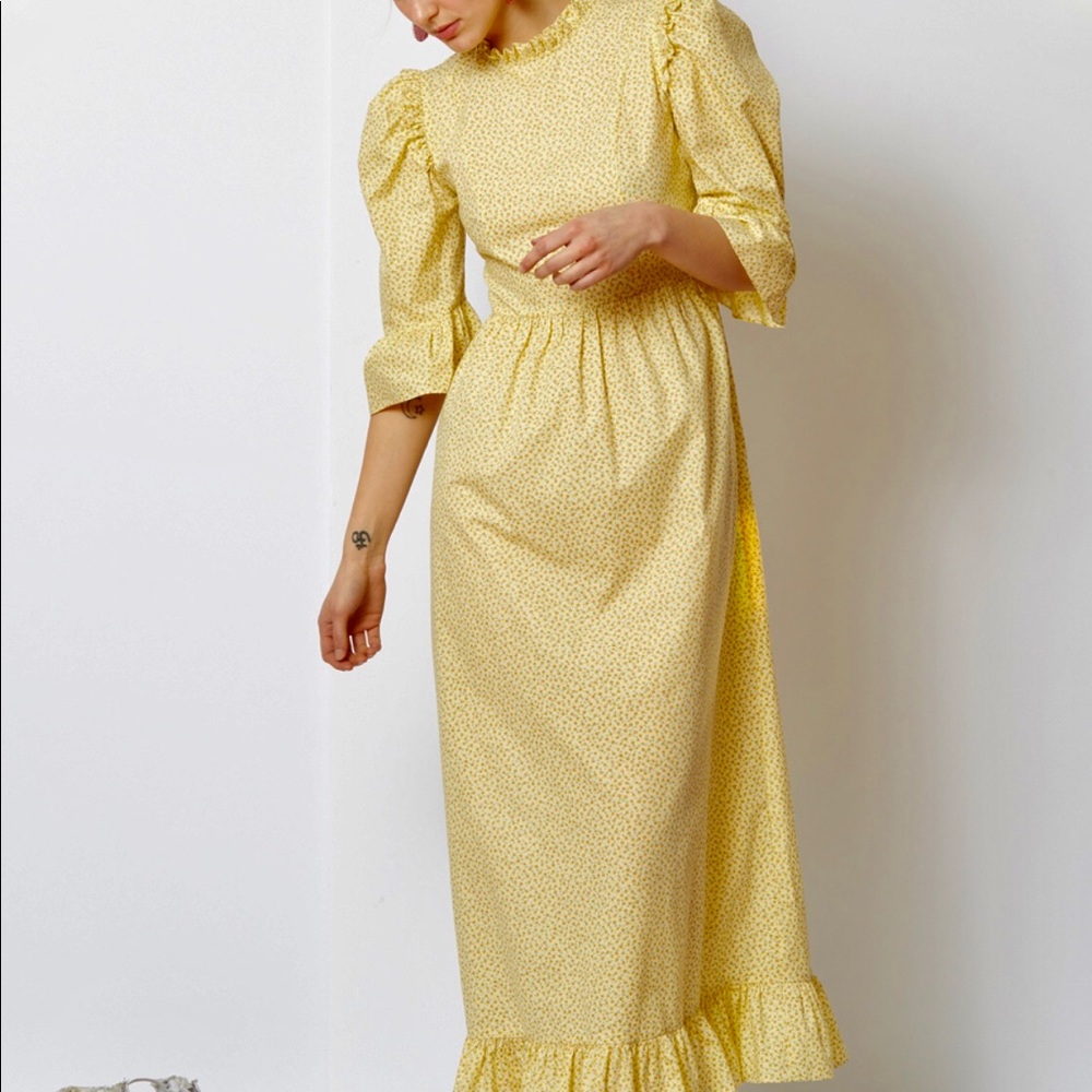 BATSHEVA Kate Yellow Floral Dress
